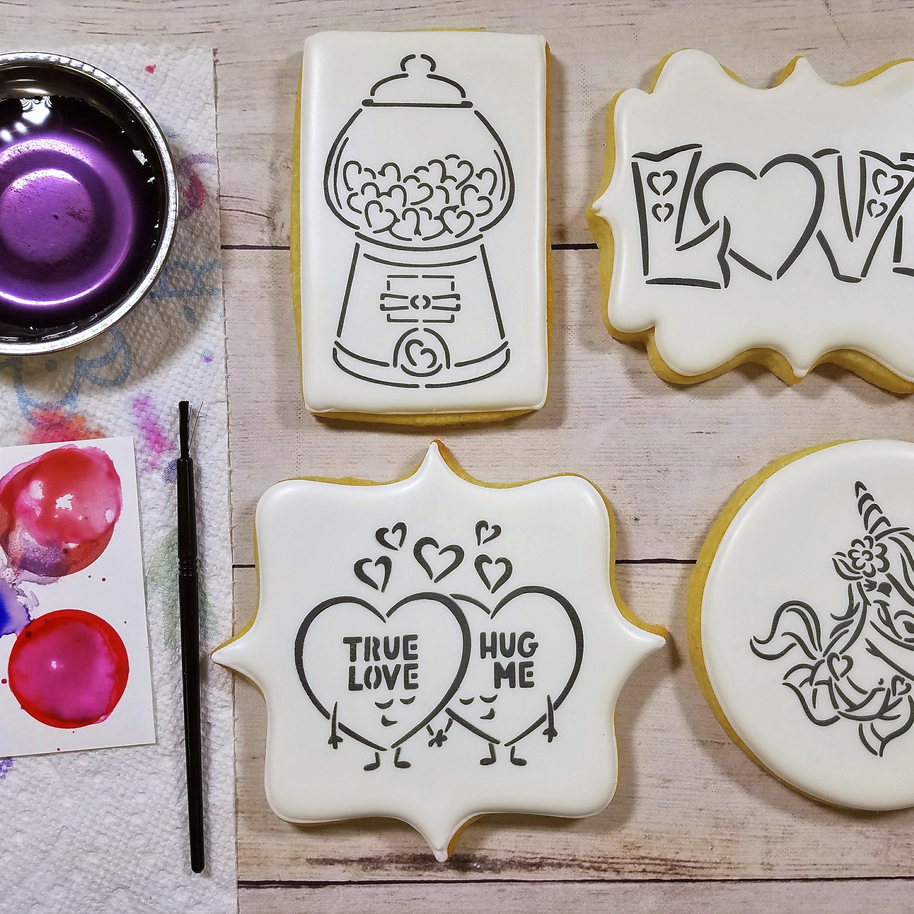 Valentines Round Cookie Stencils For Decorating Valentine's