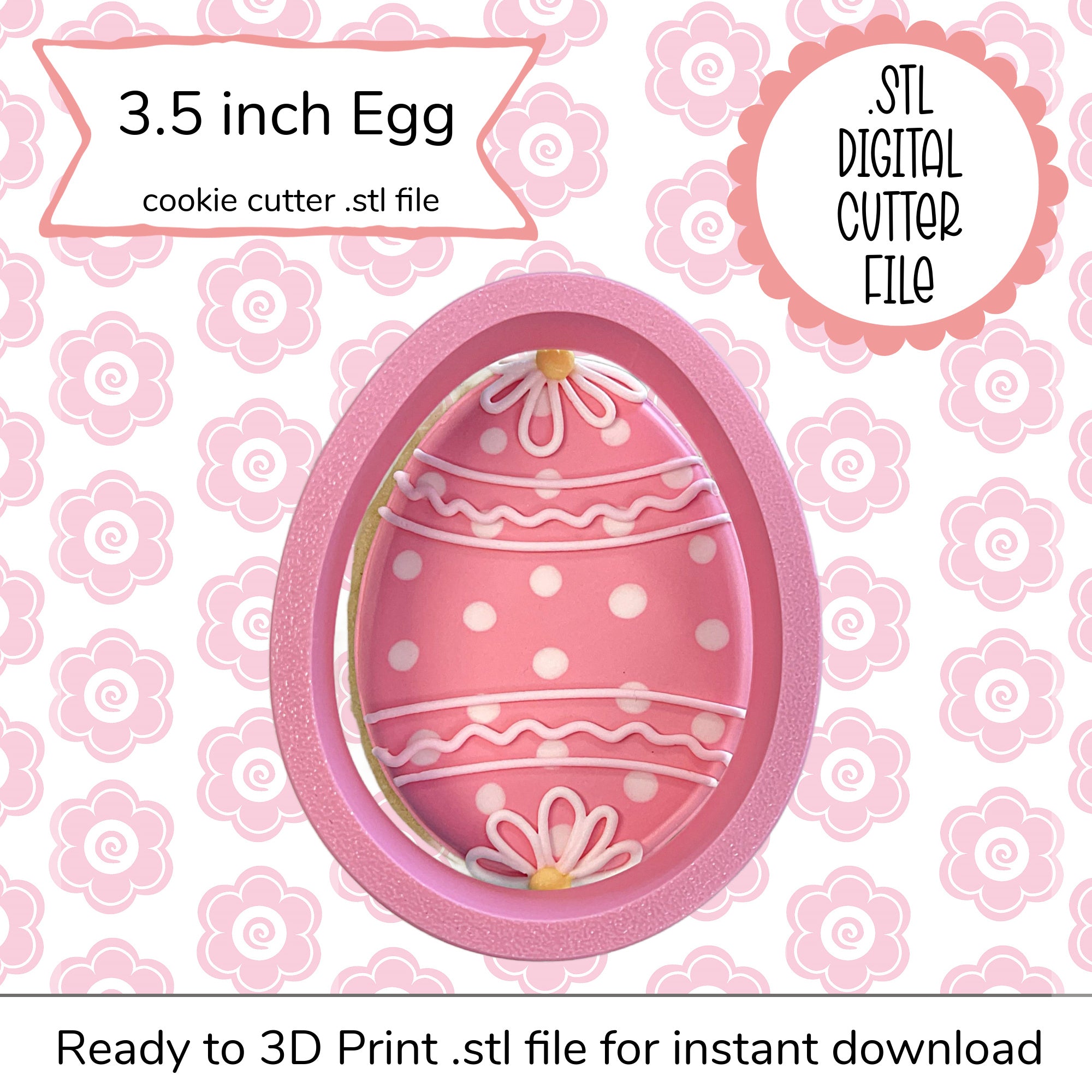 3.5" Egg Cutter STL File (digital file)
