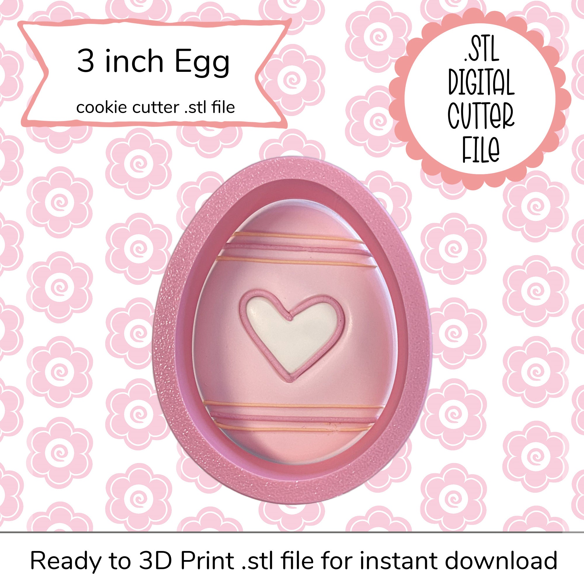 3" Egg Cutter STL File (digital file)