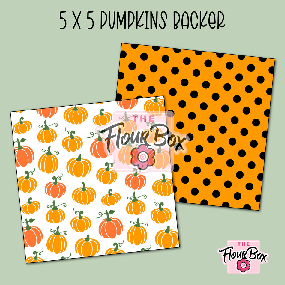 Pumpkins and Orange Dots Cookie BOX Backer - 5