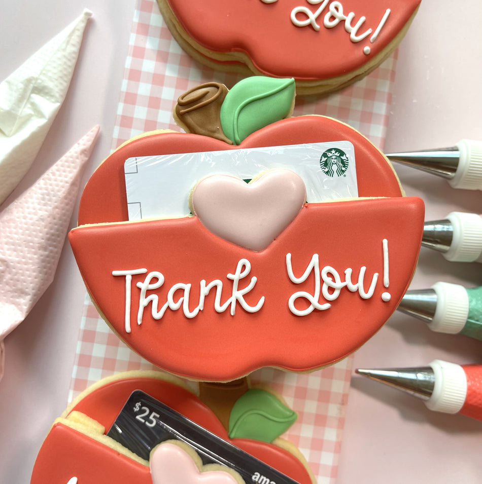 3pc Apple Gift Card Holder Cookie Cutter Set