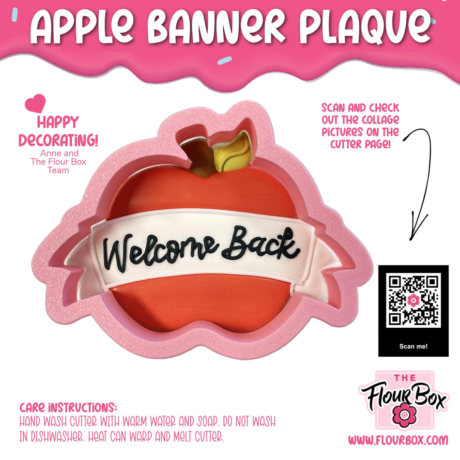 Apple Banner Plaque Cookie Cutter