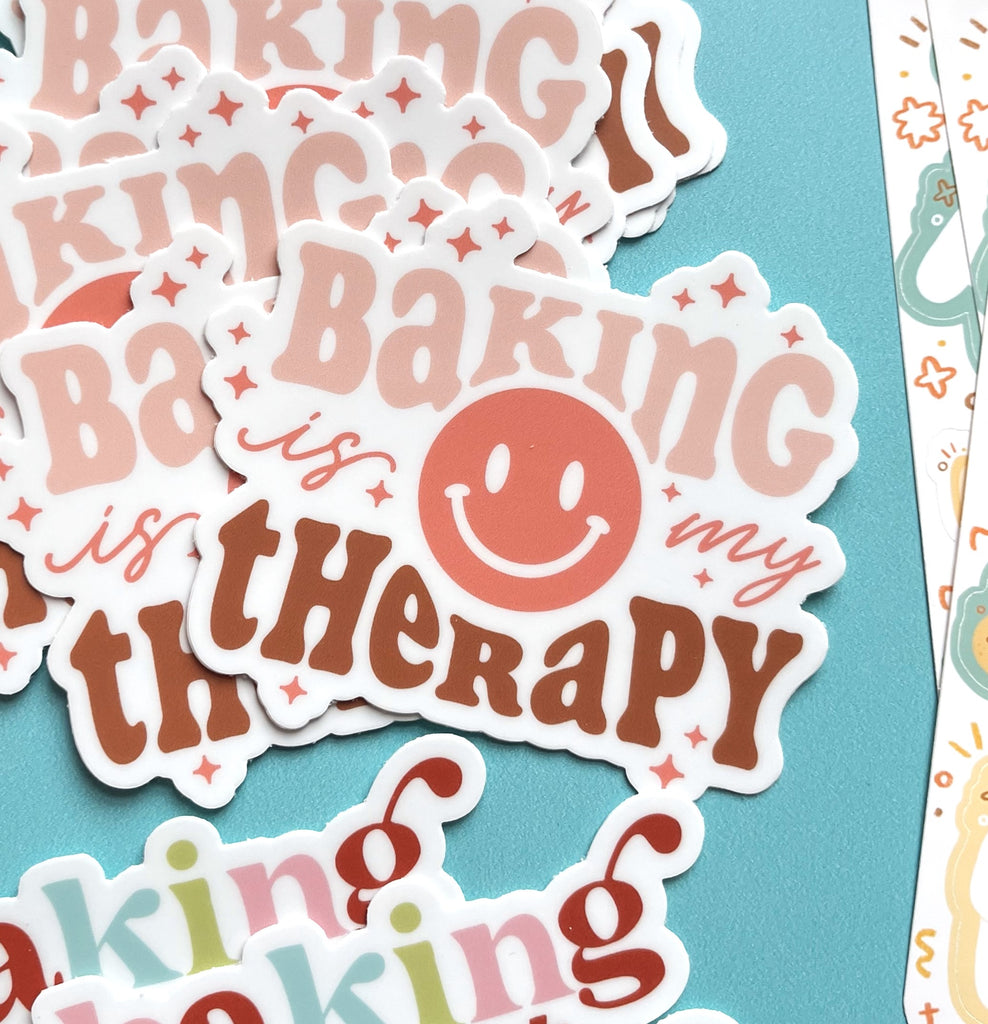 Baking is My Therapy Vinyl Sticker