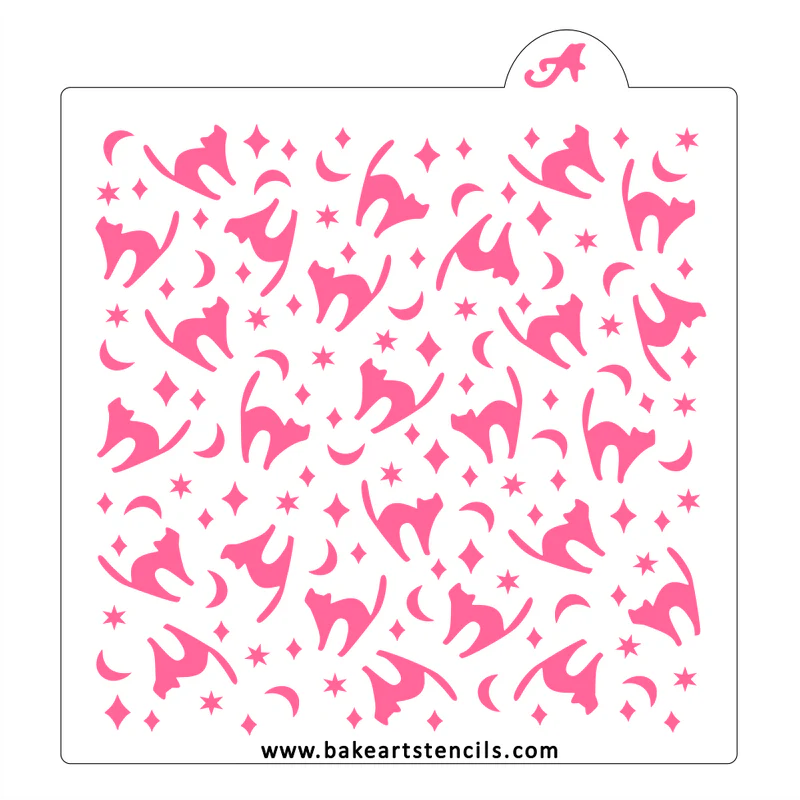 Black Cat Pattern BakeArt Stencil