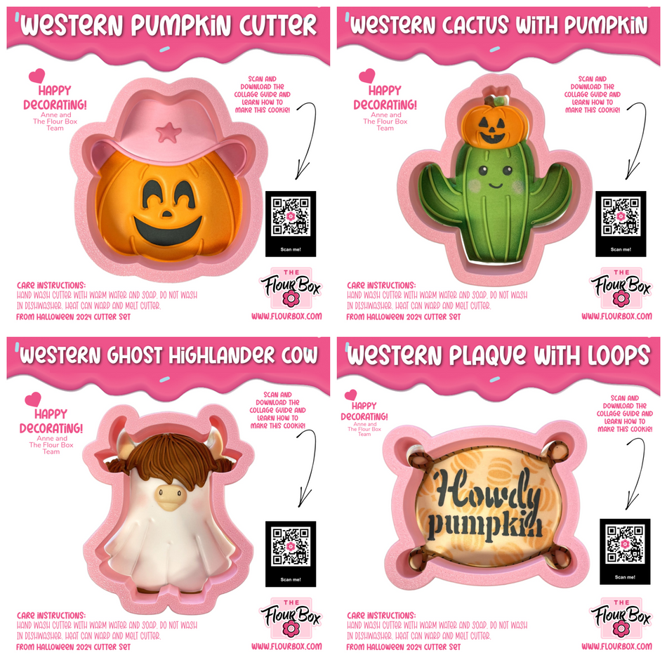 Western Halloween Cookie Cutter Bundle with Stencil