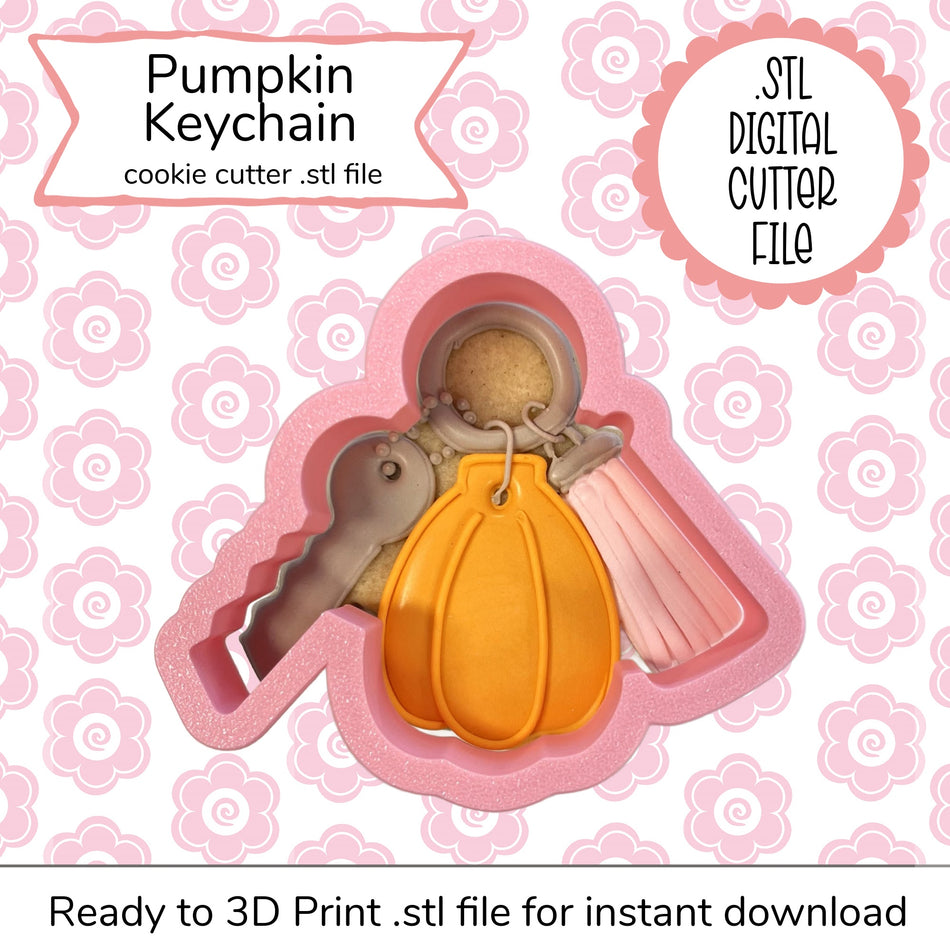 Pumpkin Keychain STL Cutter File (digital file)
