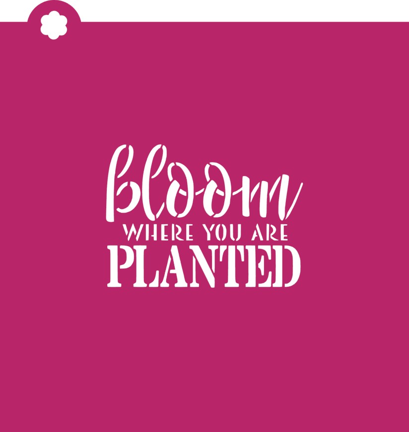 Bloom Where You Are Planted Flour Box Stencil