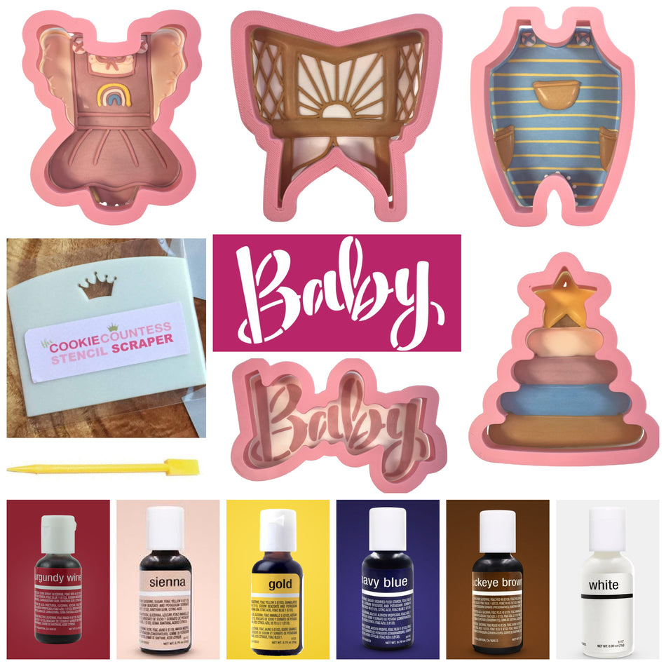 Boho Baby Online Cookie Decorating Class Recording with Optional Kit