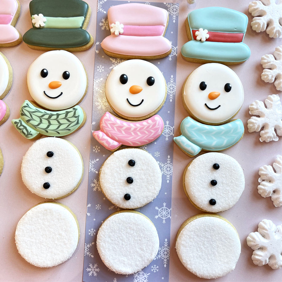 Mini Build-a-Snowman 3pc Flour Box Club Cookie Cutter Set