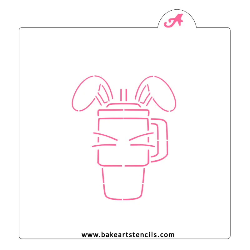 Bunny Big Cup PYO BakeArt Stencil