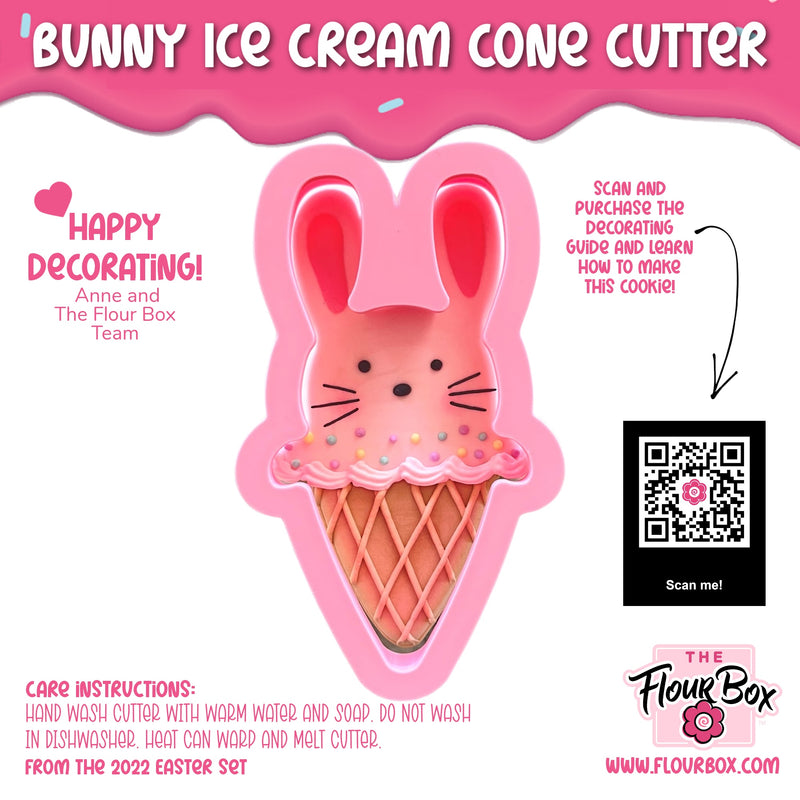 Bunny Ice Cream Cone Cookie Cutter