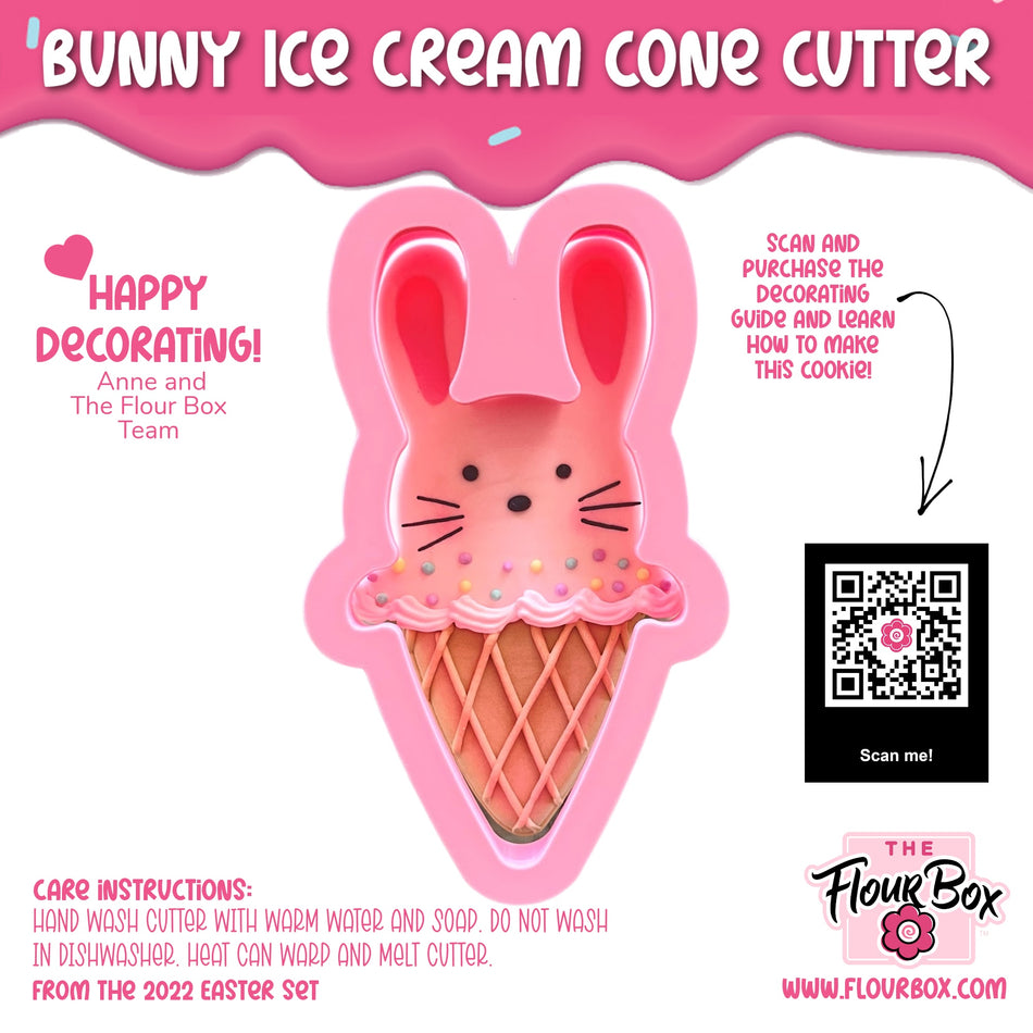 Bunny Ice Cream Cone Cookie Cutter