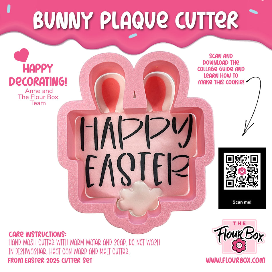Bunny Plaque Cookie Cutter with Stencil