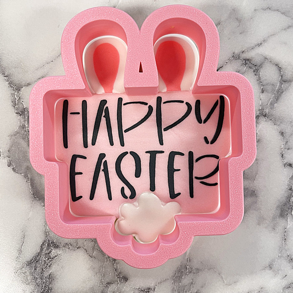 Bunny Plaque Cookie Cutter with Stencil