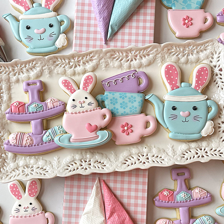 Bunny Tea Party Cookie Cutter BUNDLE (4 cutters)