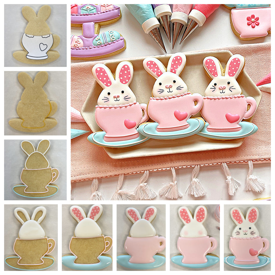 Bunny Tea Party Cookie Cutter BUNDLE (4 cutters)