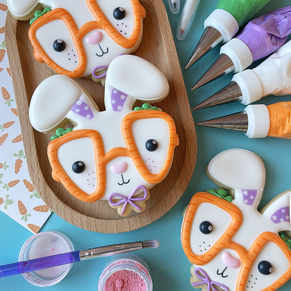 Bunny with Carrot Glasses Cookie Cutter