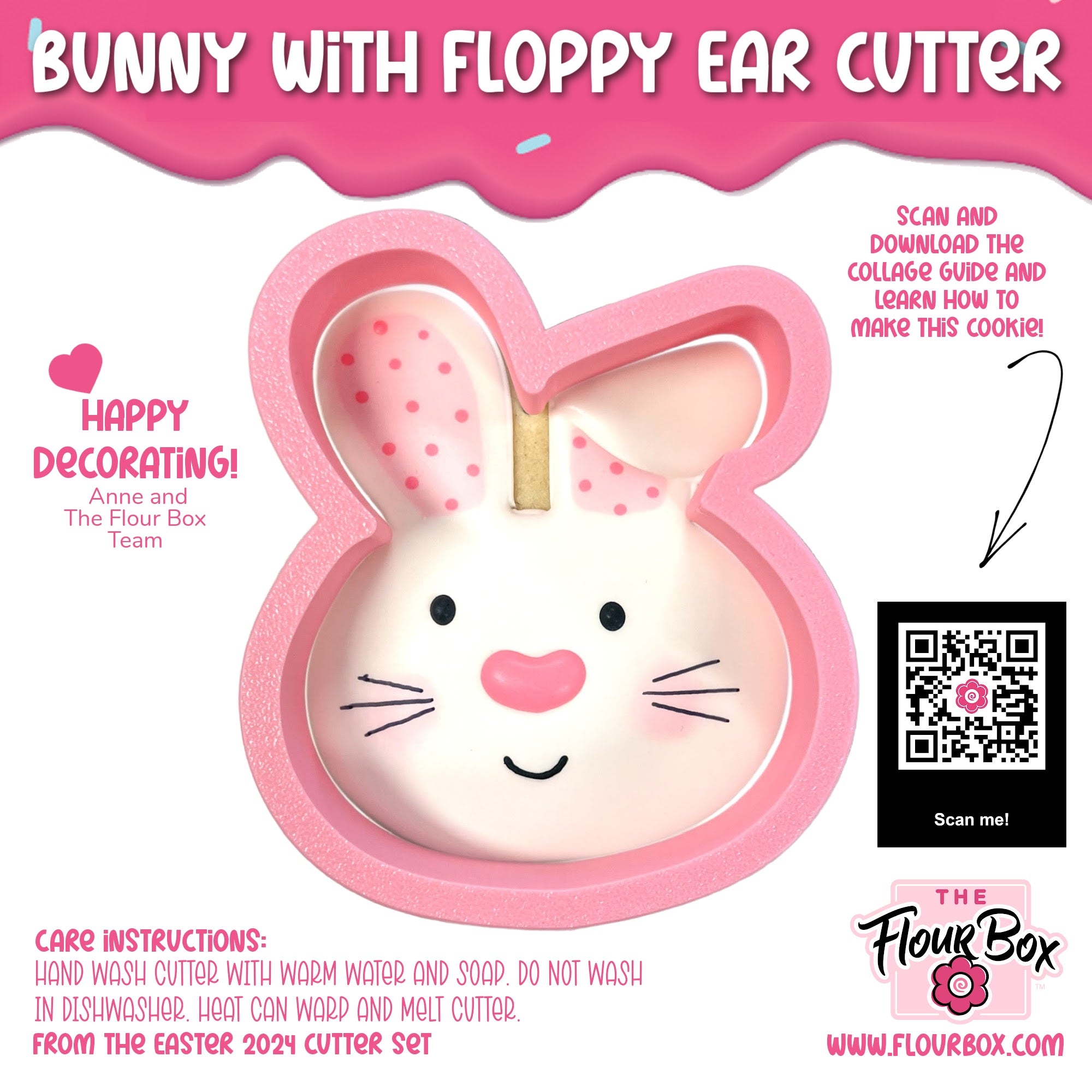 Bunny with Floppy Ear Cookie Cutter