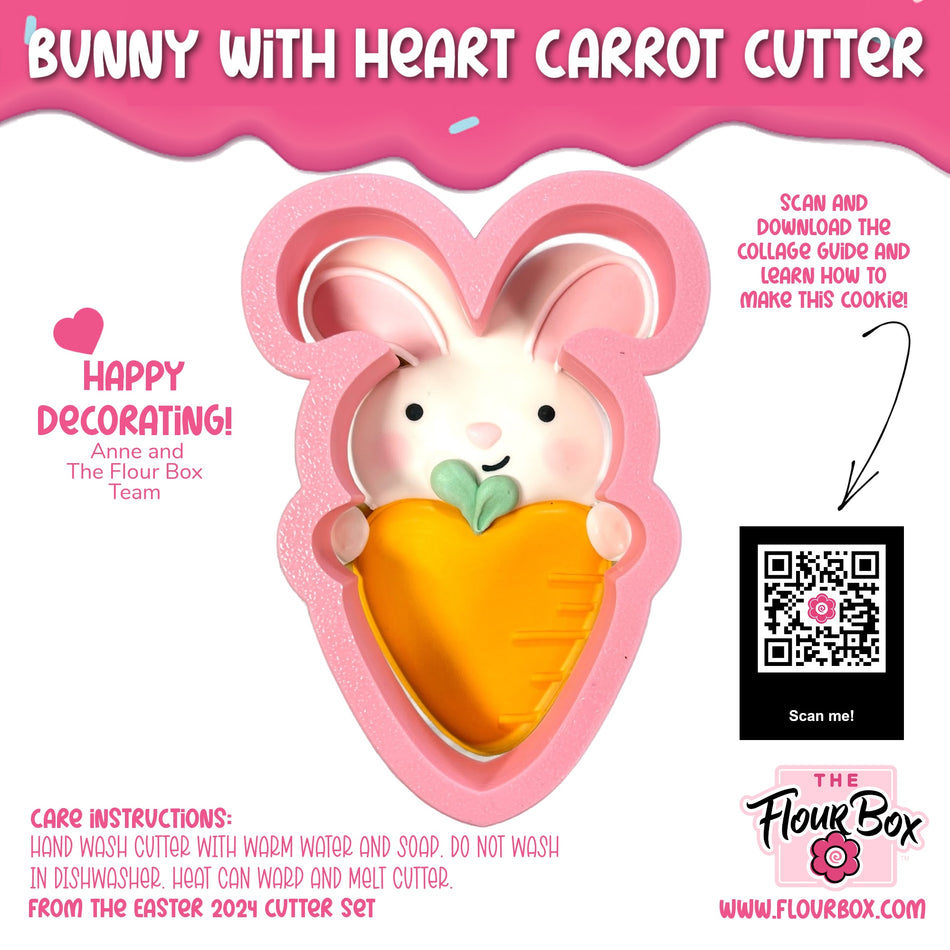 Bunny with Heart Carrot Cookie Cutter