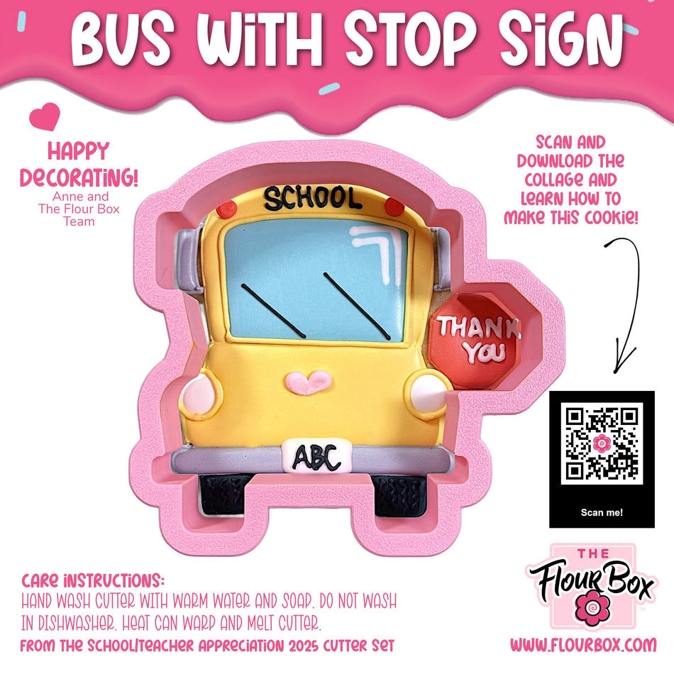 Bus with Stop Sign Cookie Cutter