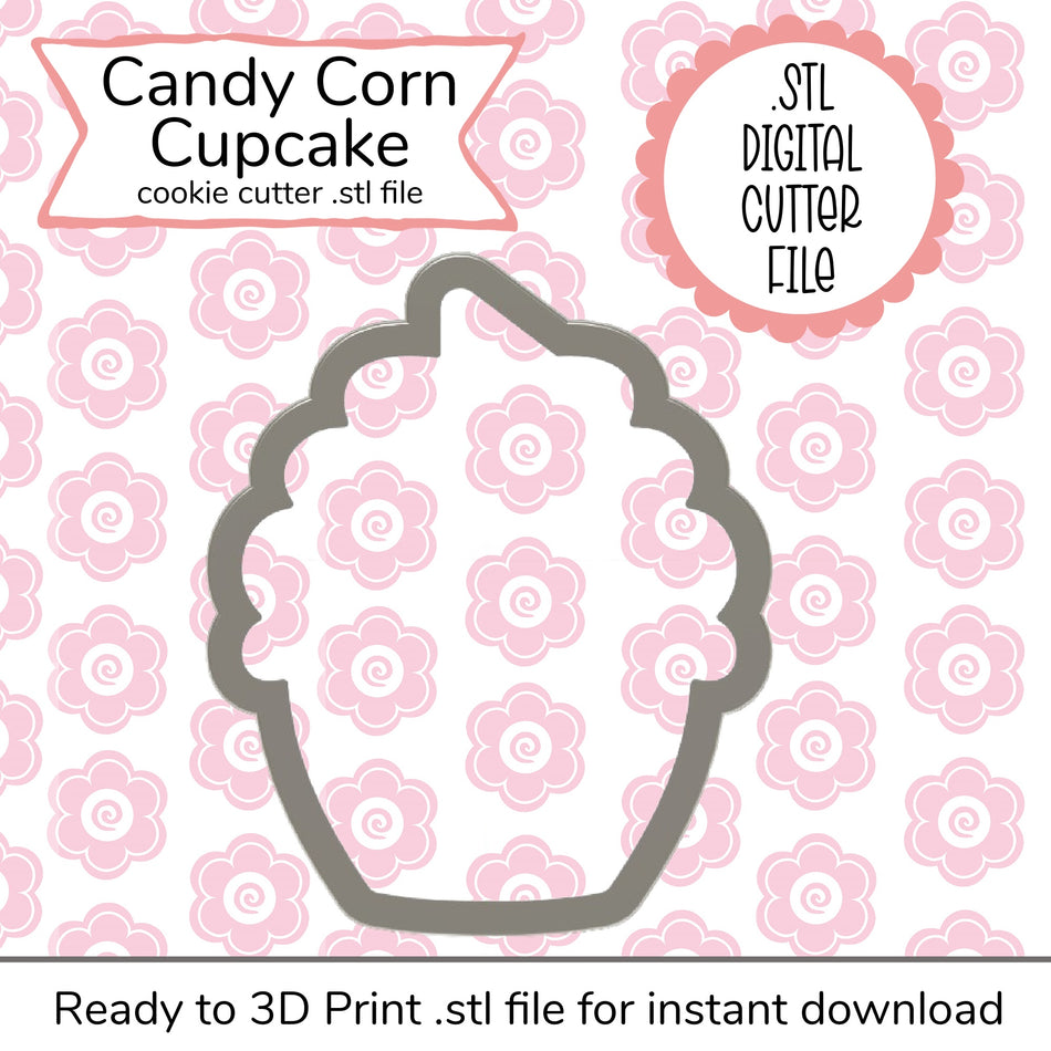 Candy Corn Cupcake Cutter STL File (digital)