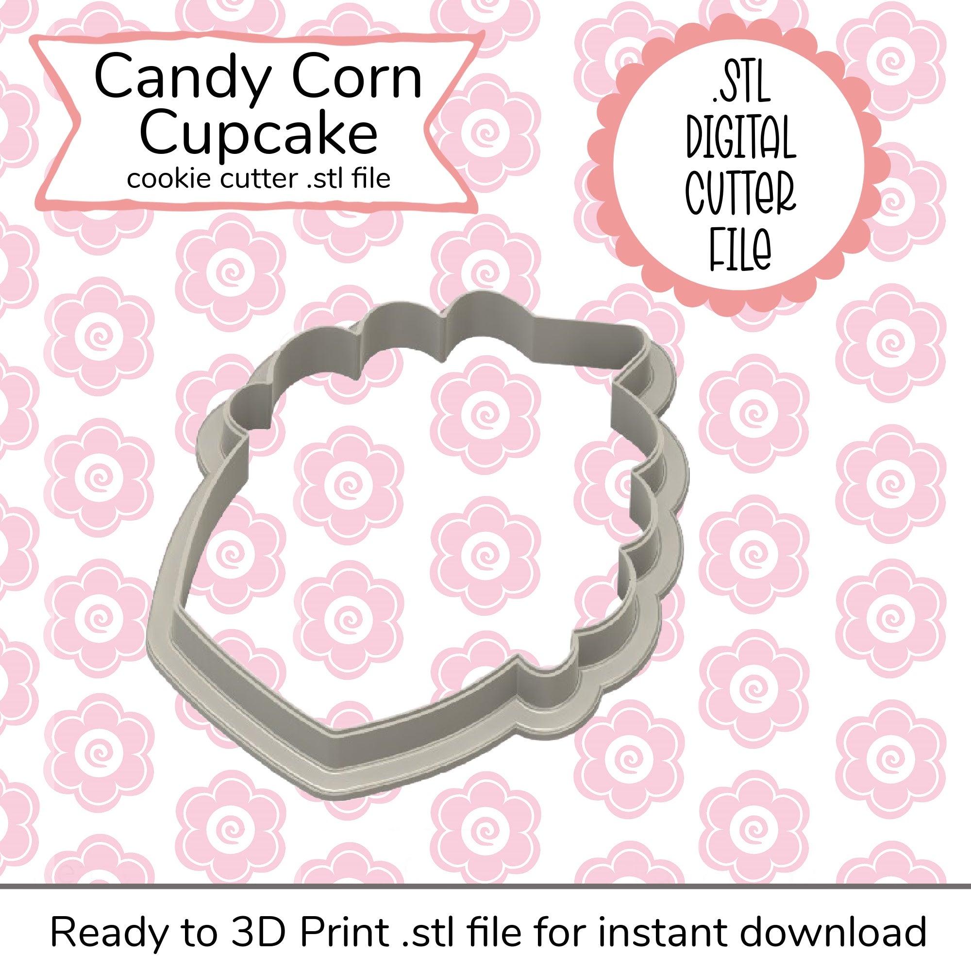 Candy Corn Cupcake Cutter STL File (digital)