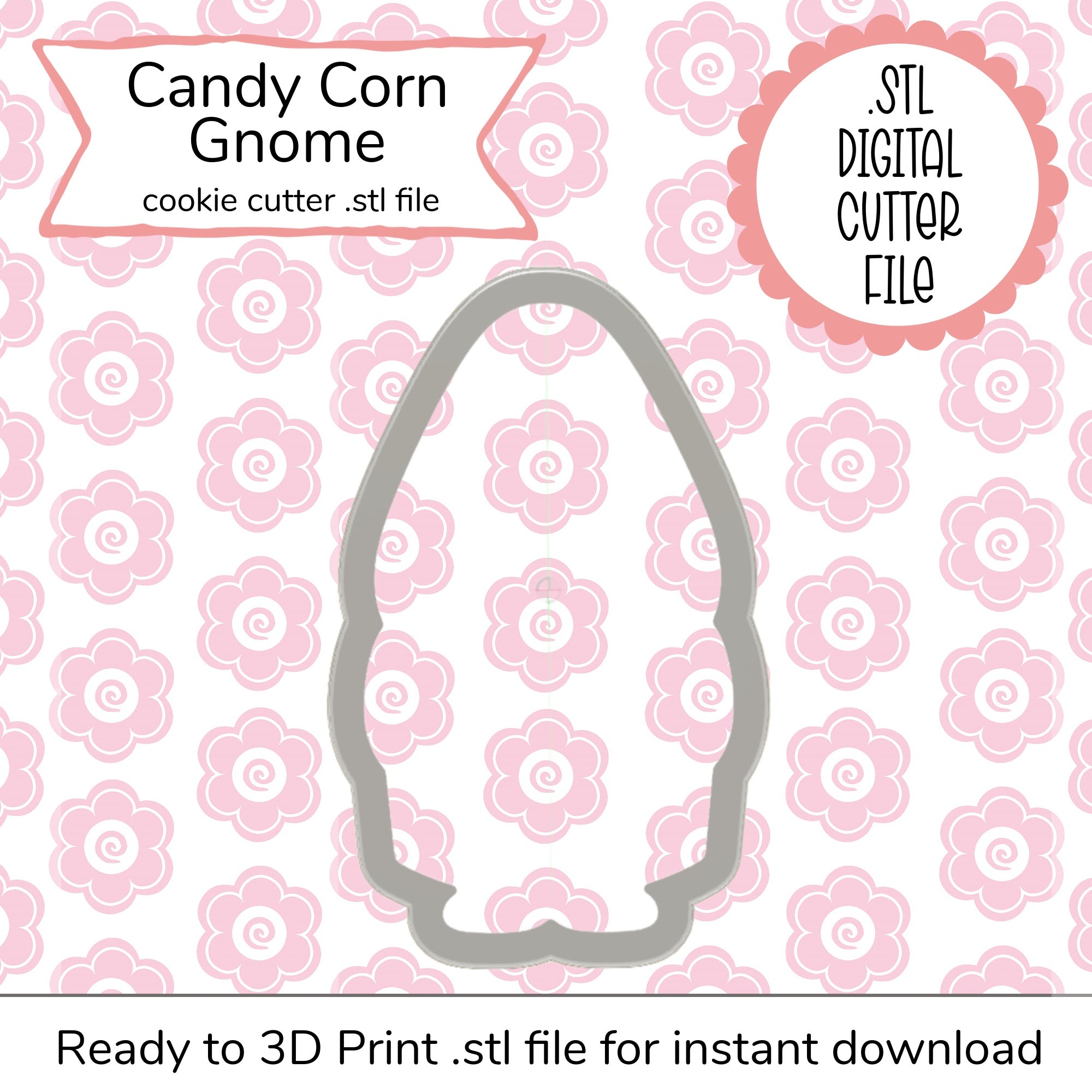Candy Corn Gnome Cutter STL File (digital file)