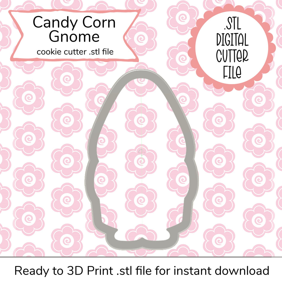 Candy Corn Gnome Cutter STL File (digital file)