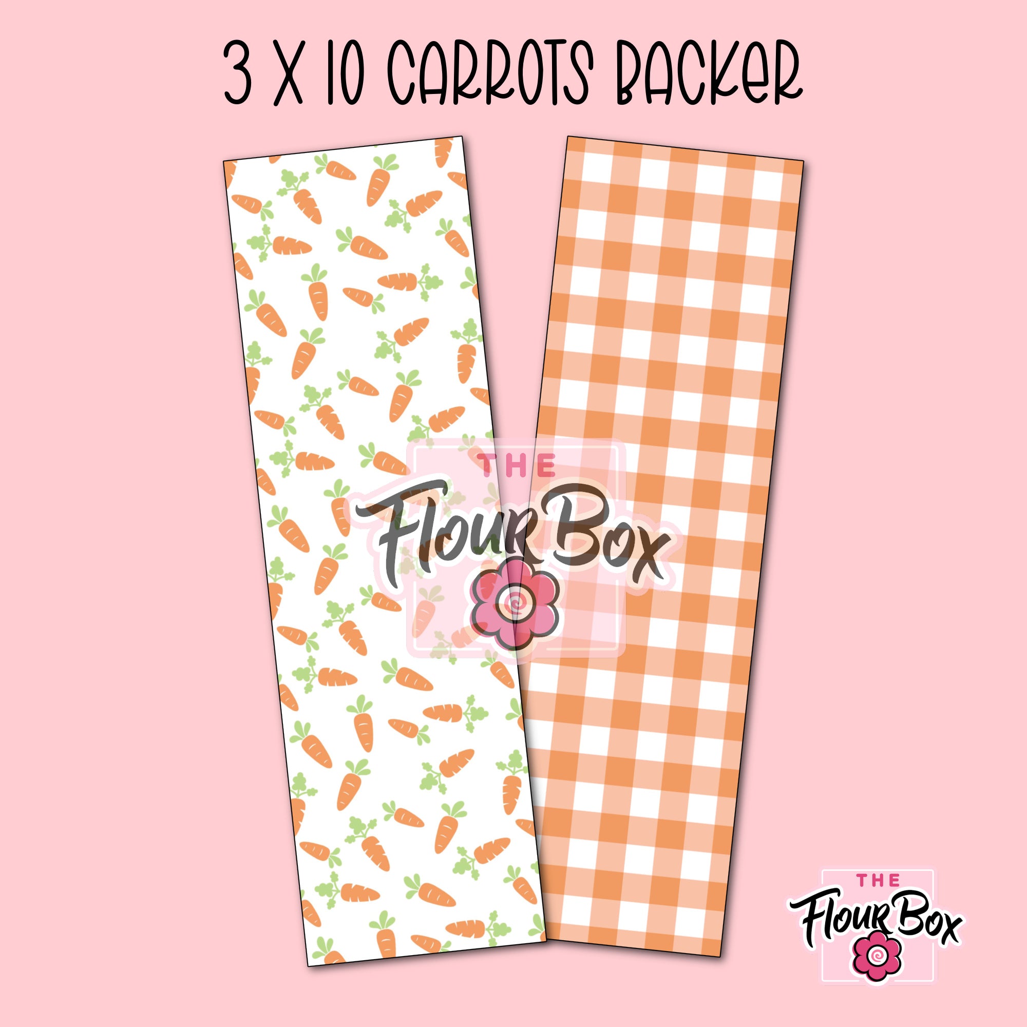 Scattered Carrots Cookie BOX Backer - 3" x 10" Long - 25 BACKERS