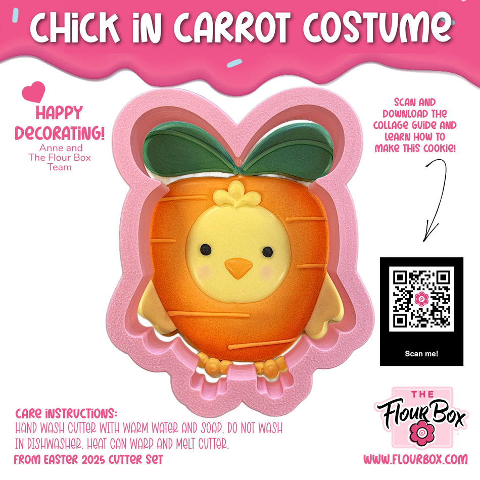 Chick in Carrot Costume Cookie Cutter