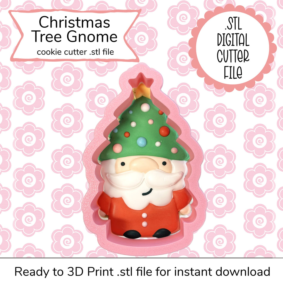 Christmas Tree Gnome Cutter STL File (digital file)