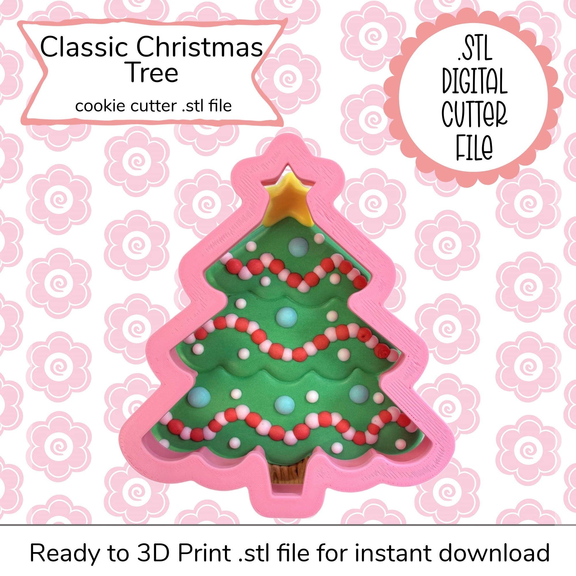 Classic Christmas Tree STL Cutter File (digital file)