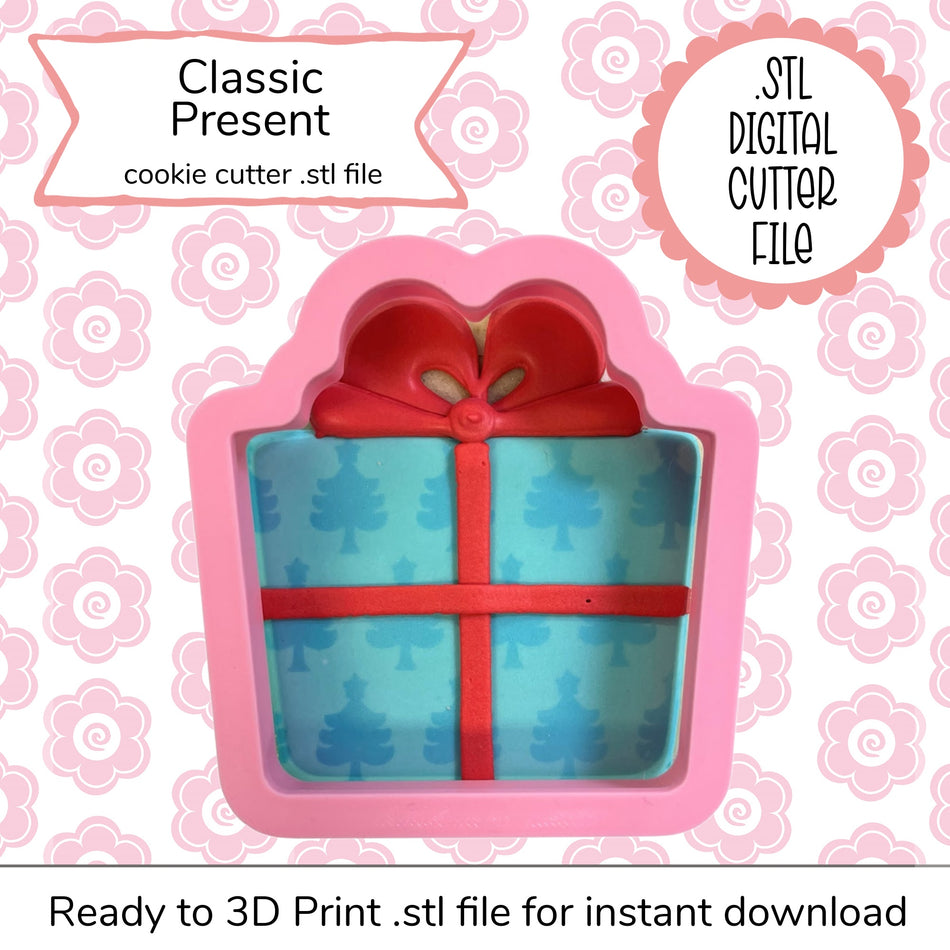 Classic Christmas Present STL Cutter File (digital file)