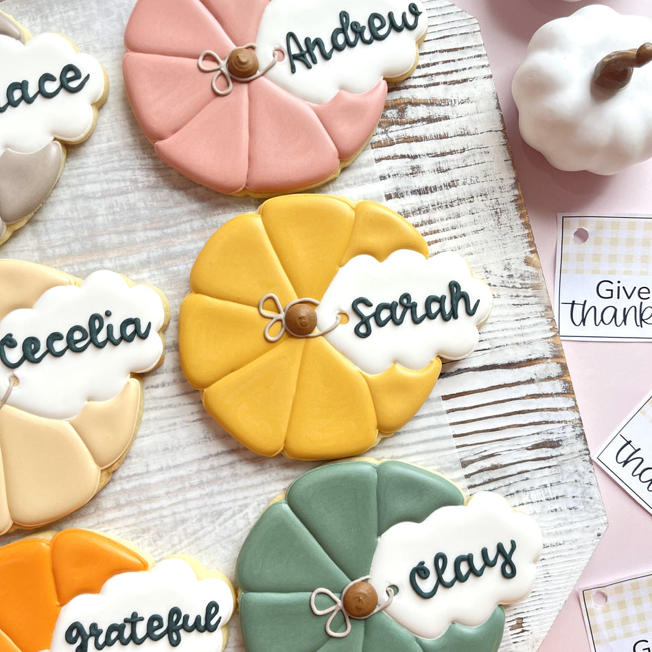 Pumpkin with Leaf Tag Cookie Cutter
