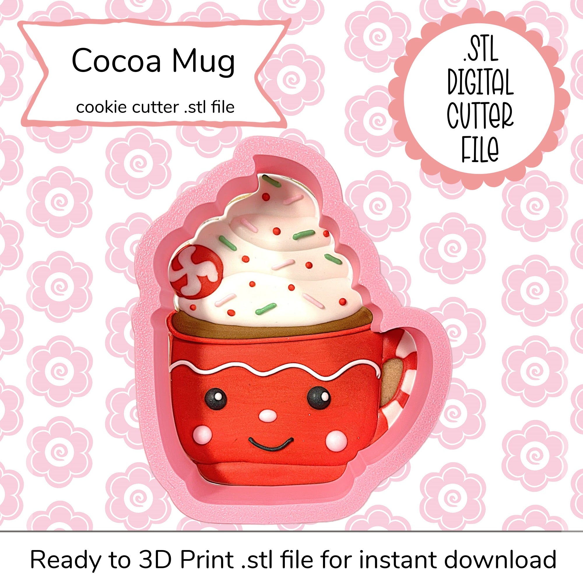 Cocoa Mug Cutter STL File (digital file)
