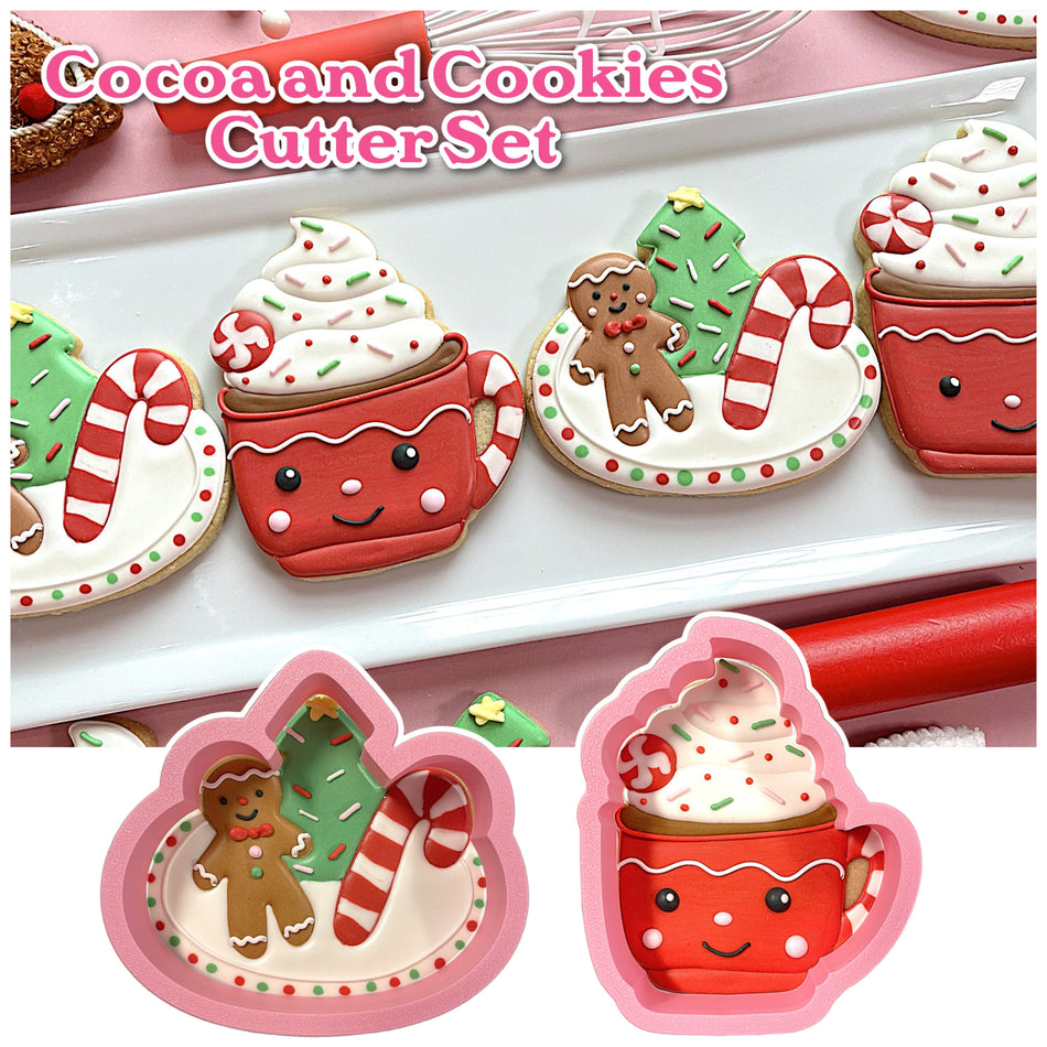 Cookies and Cocoa Cookie Cutter BUNDLE (2 cutters)