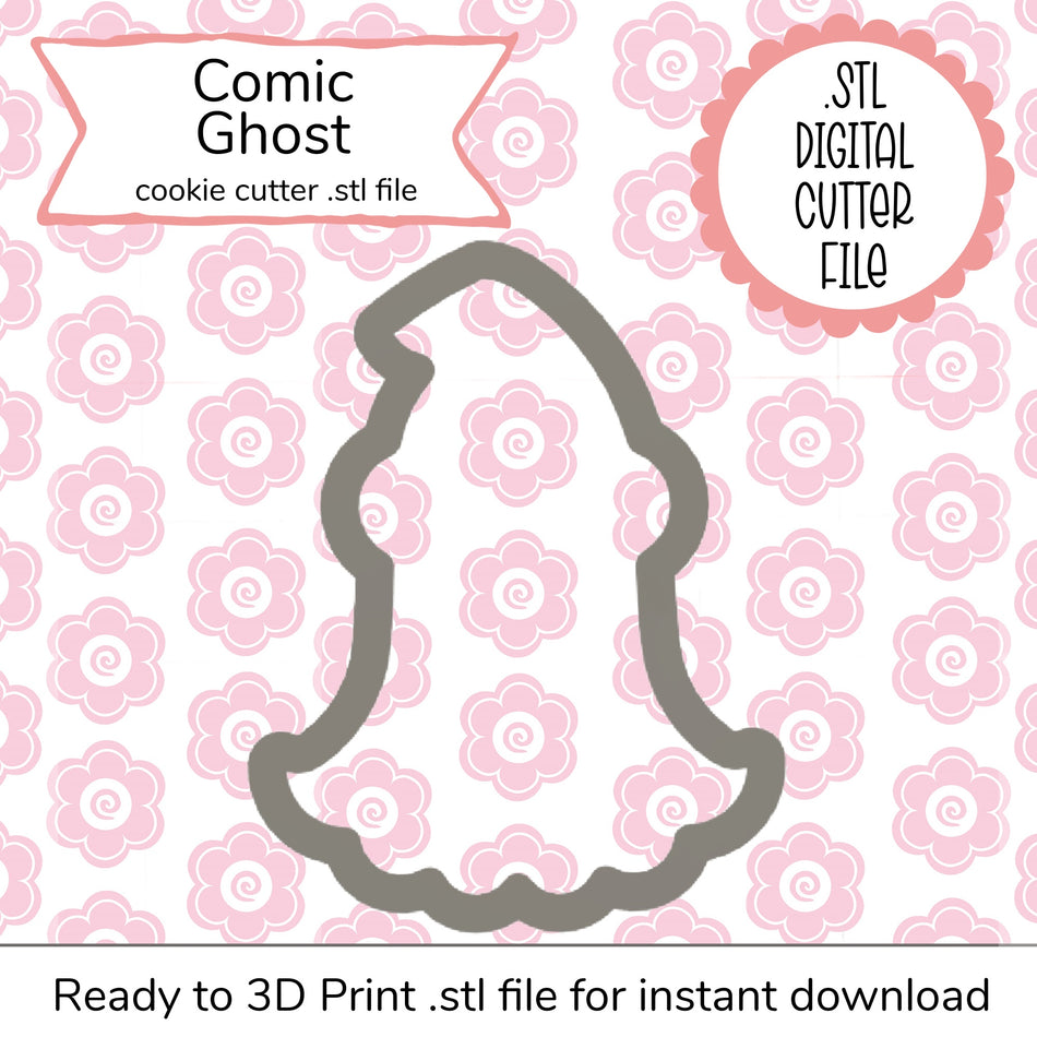 Comic Ghost Cutter STL File (digital file)