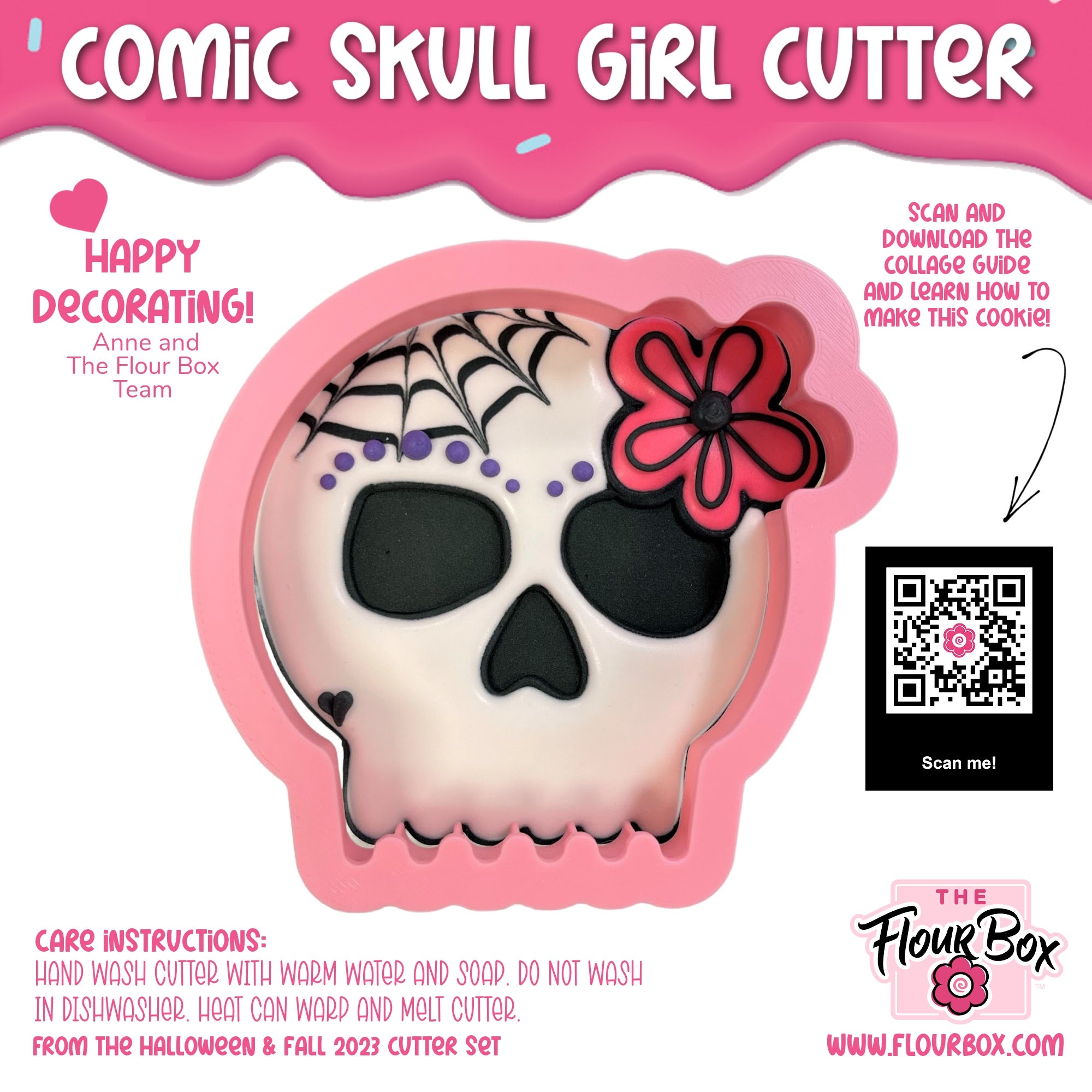Comic Skull Girl Cookie Cutter
