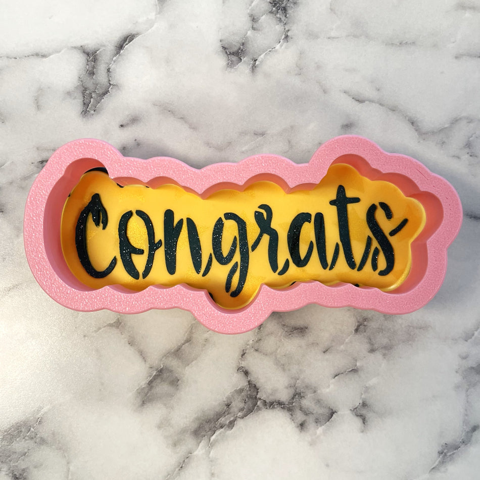 Congrats Cookie Cutter and Stencil Set