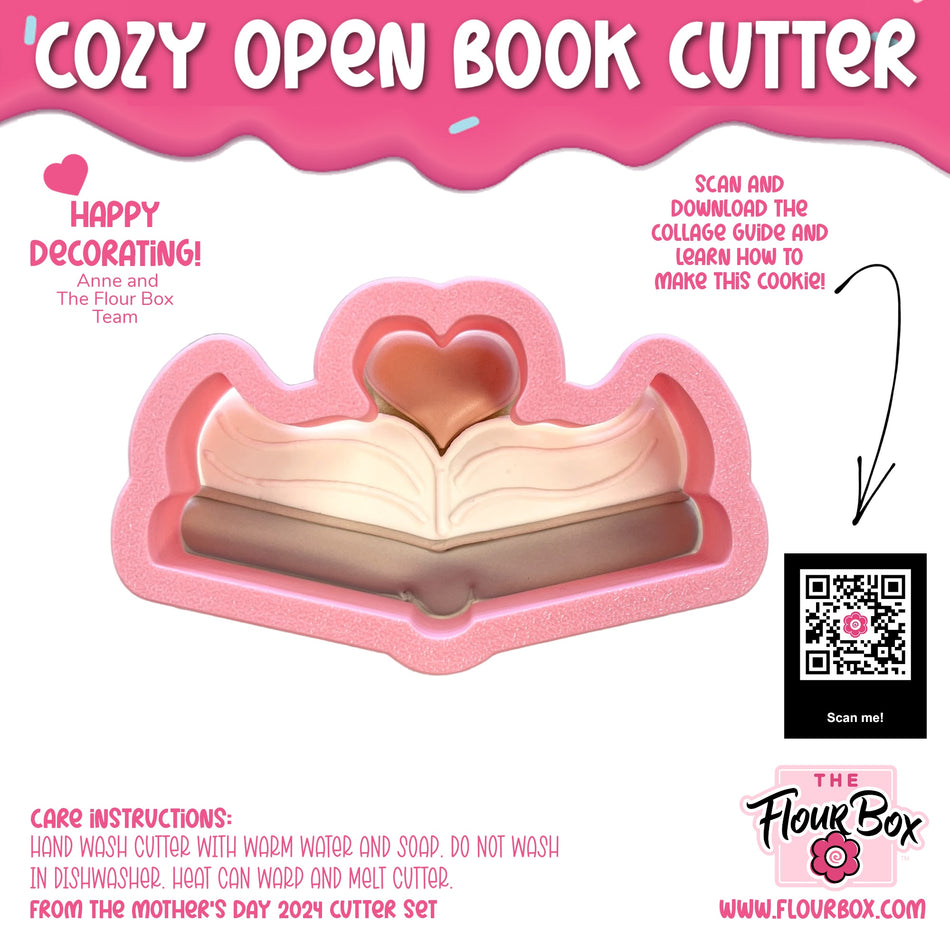 Cozy Open Book Cookie Cutter