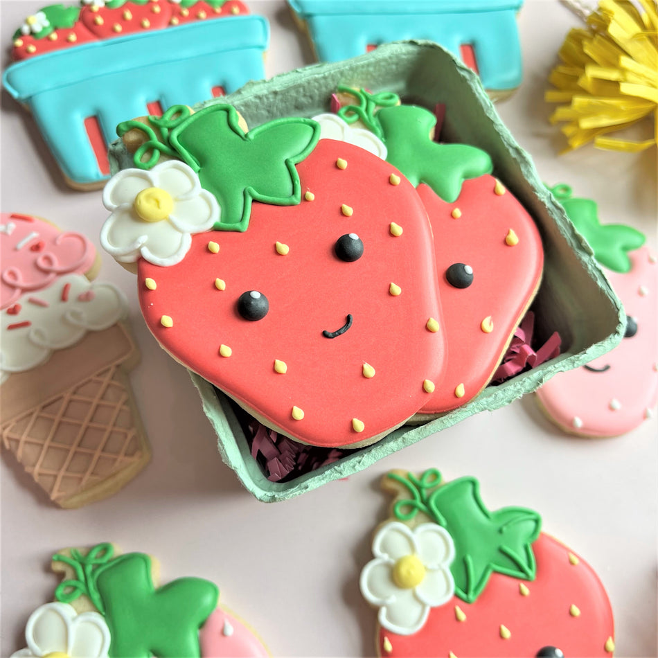 Cute Strawberry Flour Box Club Cookie Cutter