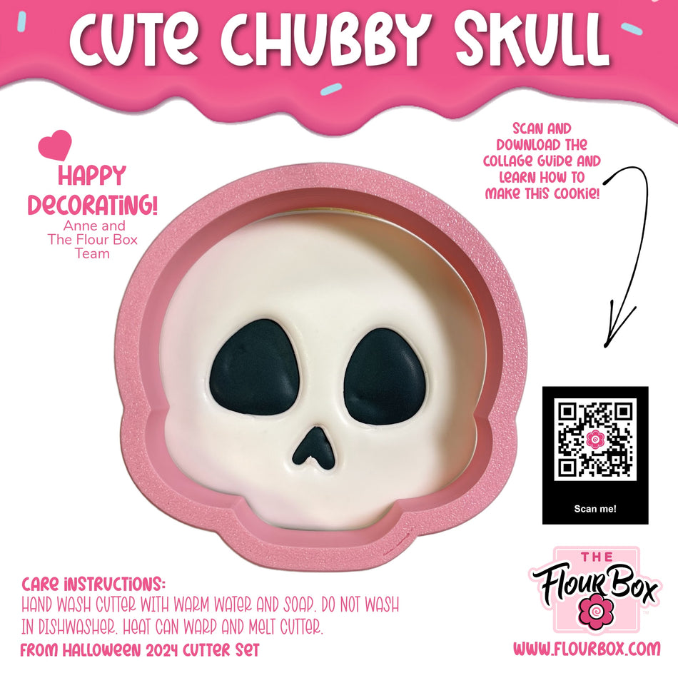 Cute Chubby Skull Cookie Cutter