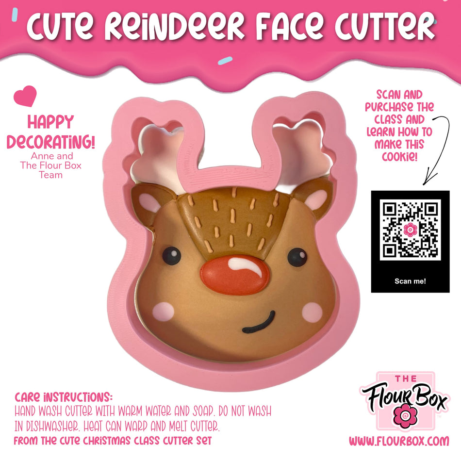 Cute Reindeer Face Cookie Cutter