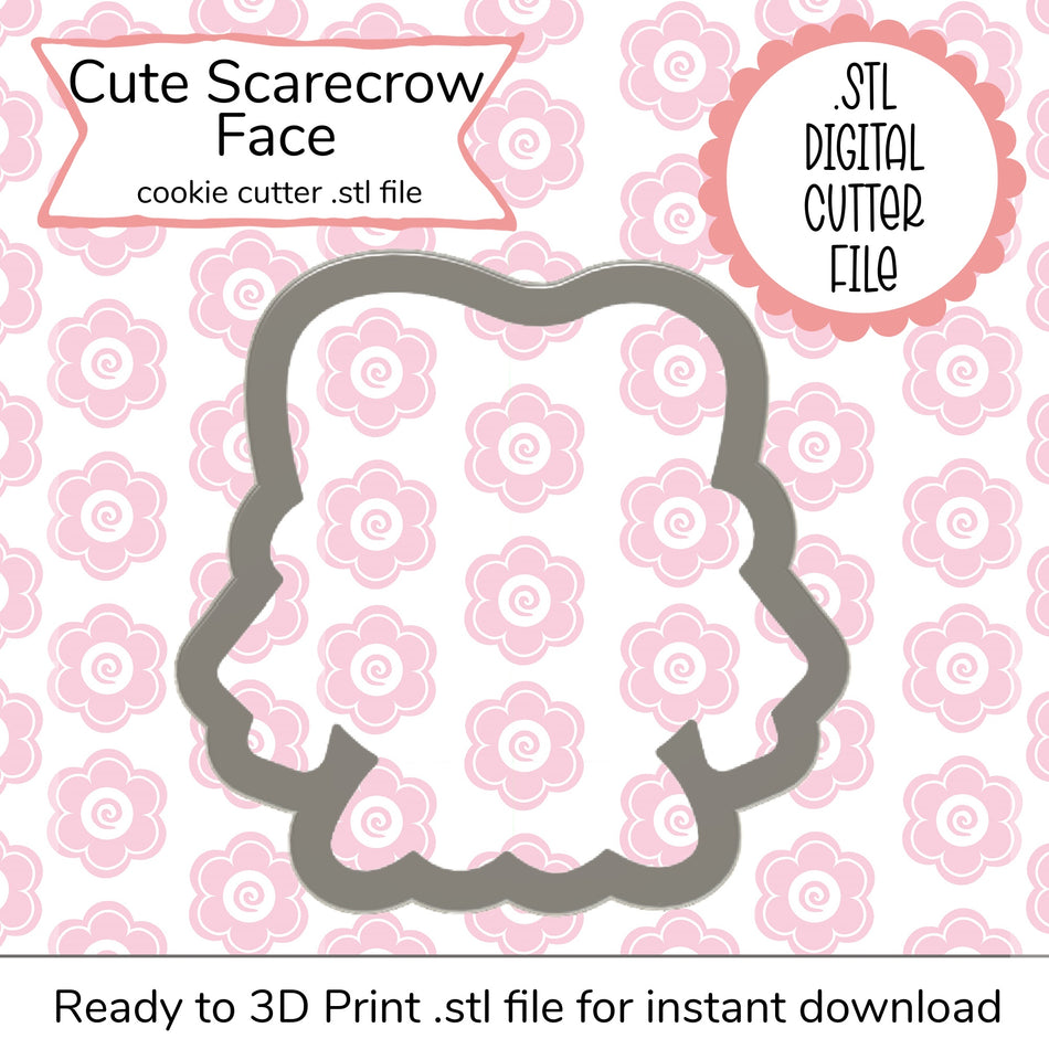 Cute Scarecrow Face Cutter STL File (digital file)