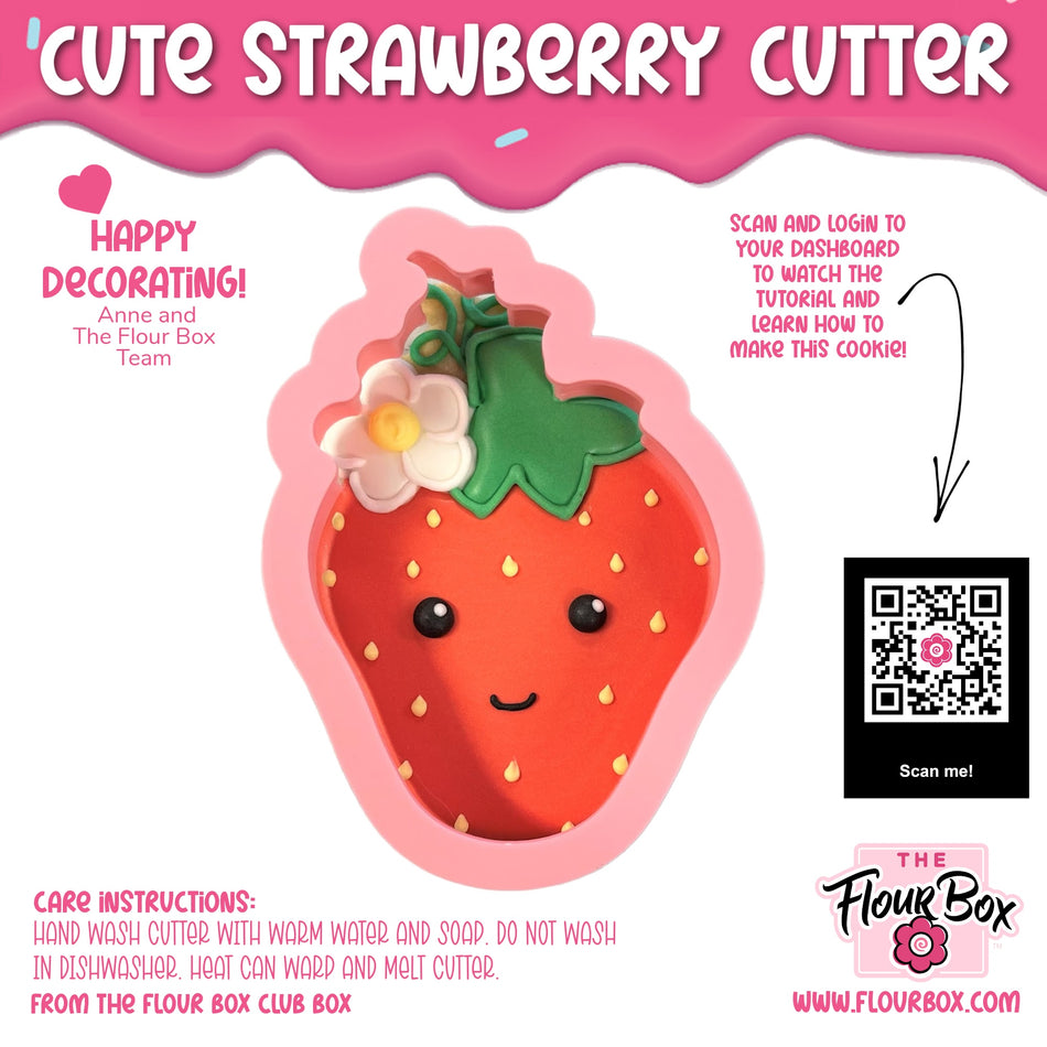 Cute Strawberry Flour Box Club Cookie Cutter