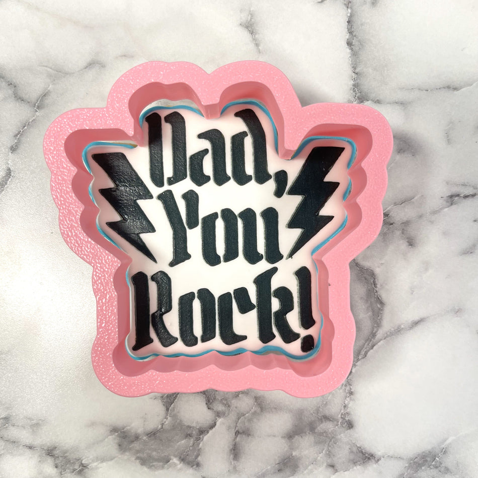 Dad Rocks Cookie Cutter Bundle with Stencil