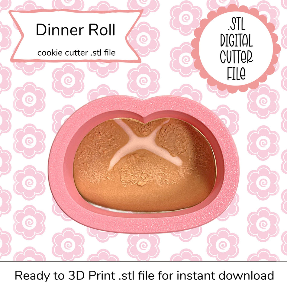 Dinner Roll Small Cutter STL File (digital file)