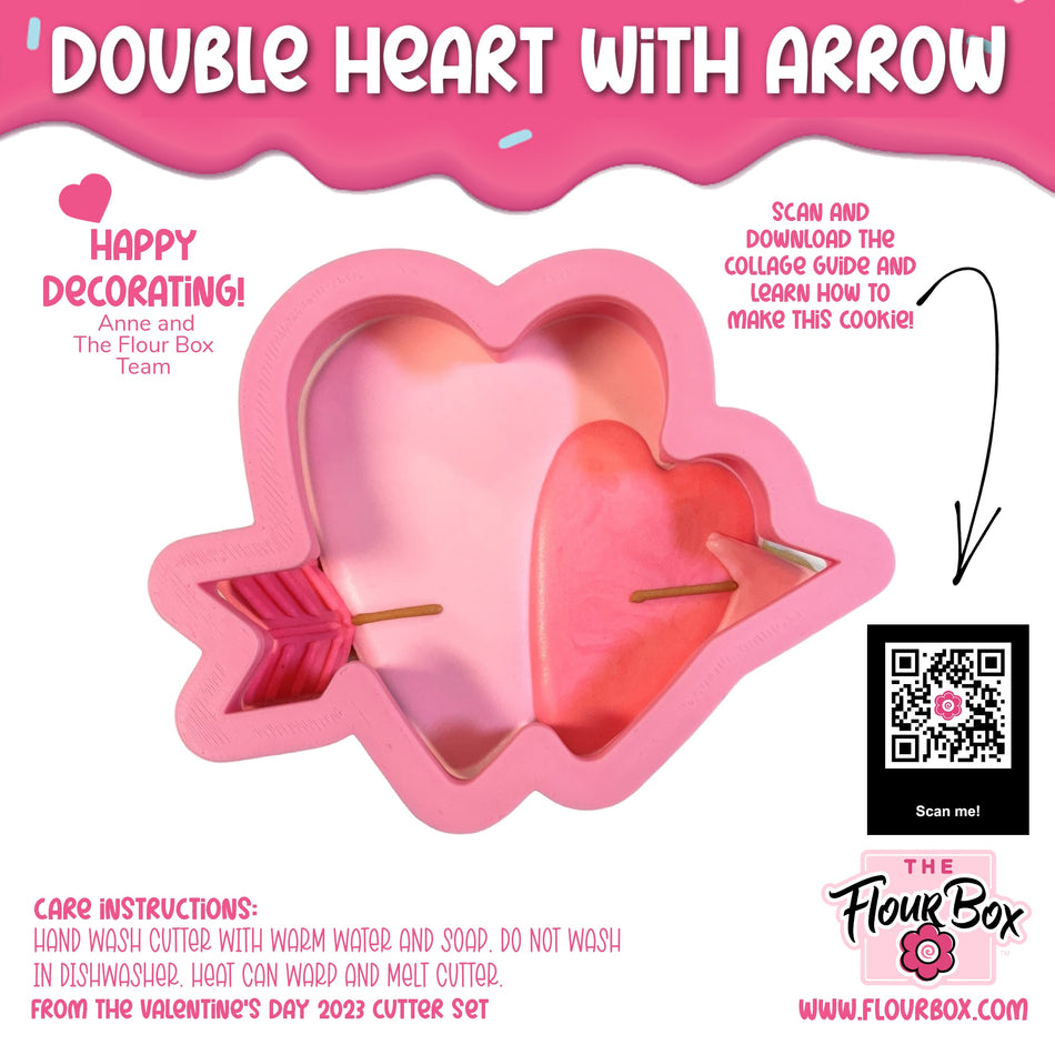 Double Heart with Arrow Cookie Cutter