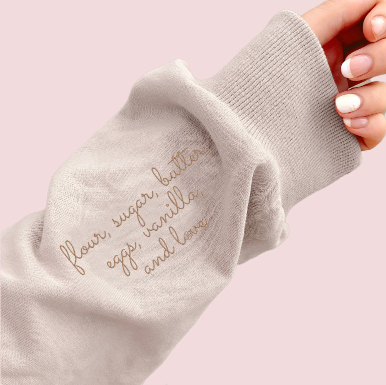 Cookies Embroidered Sweatshirt with Sleeve Ingredients Heather Dust