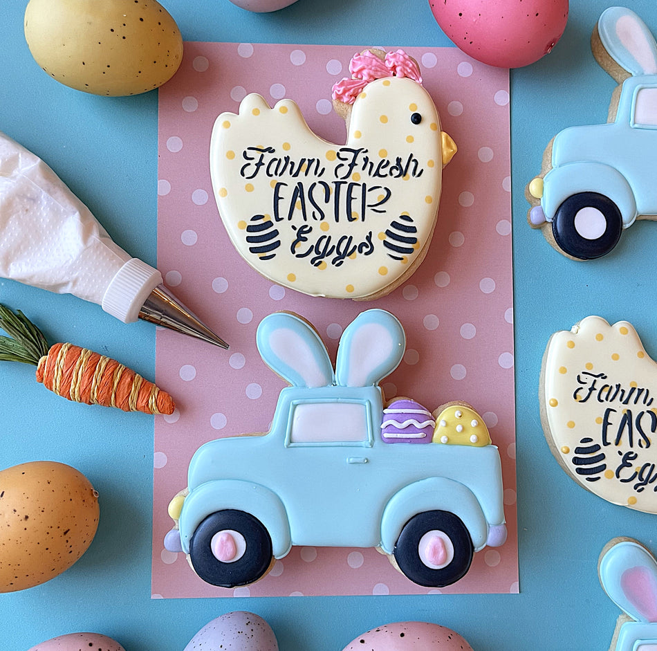 Easter on the Farm Cookie Cutter with Stencil BUNDLE